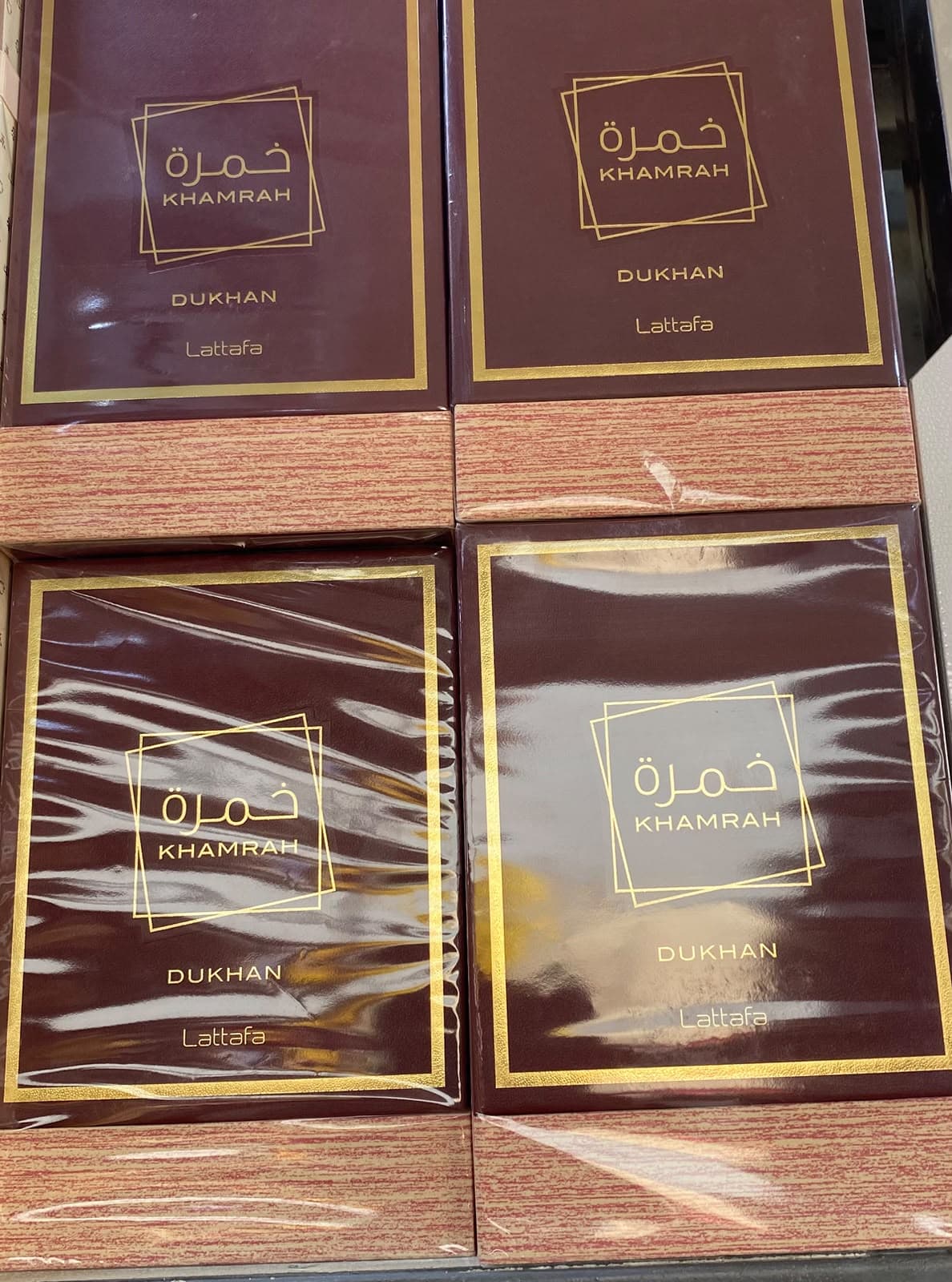 Frasco Lattafa Khamrah Dukhan em cristal